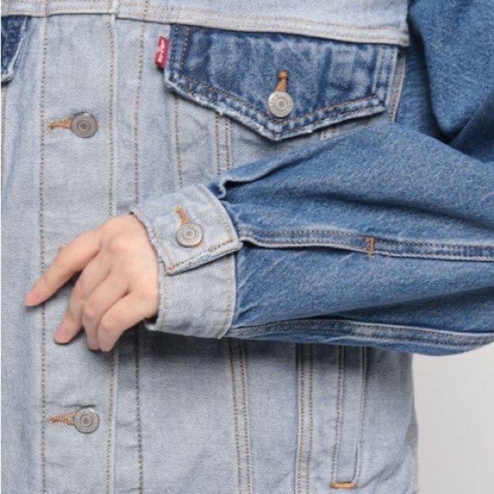 Vintage retro Levis color block pattern jean loose fit denim jacket - Picture 10 of 11